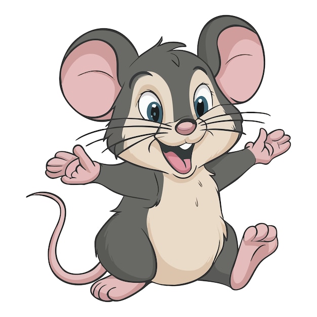 a cartoon mouse with a big smile on his face