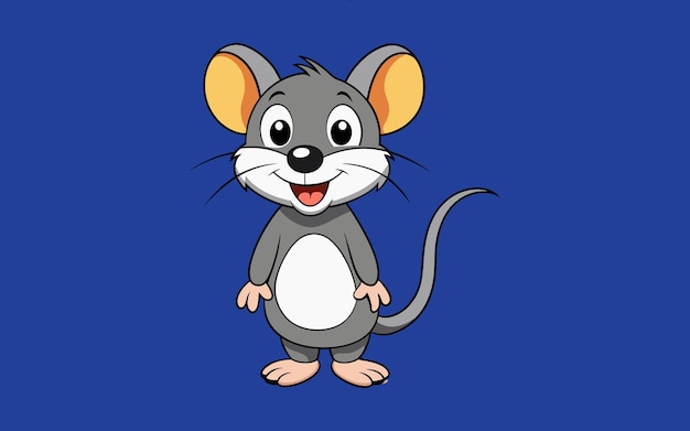 Vector a cartoon of a mouse with a blue background