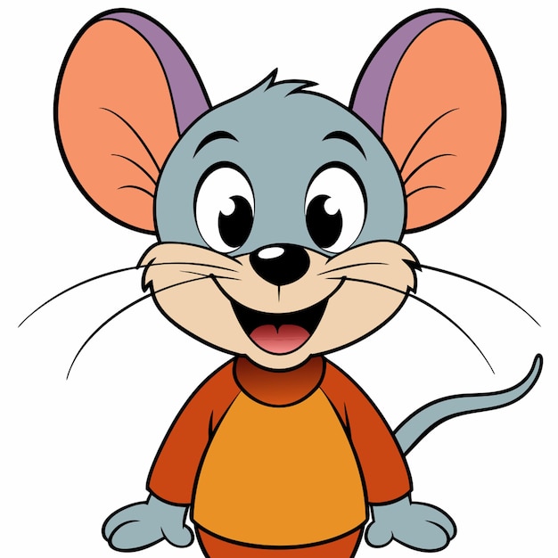 Vector a cartoon mouse with a shirt that says mouse on it