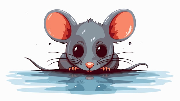 a cartoon of a mouse with a water splash