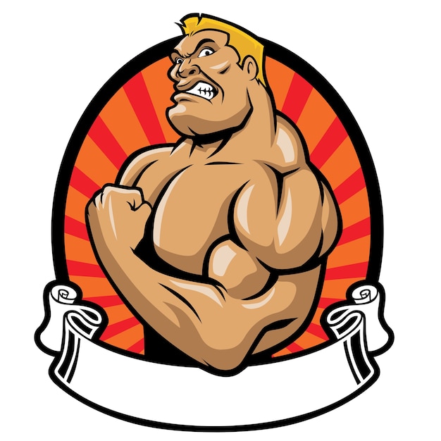 cartoon muscle bodybuilder