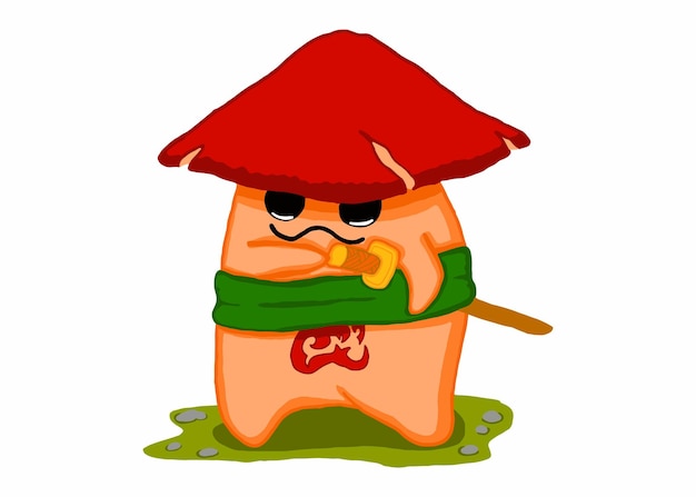 Cartoon Mushroom Character Vector Sublimation