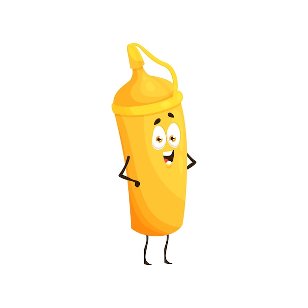 Cartoon mustard bottle character bottle mascot