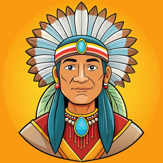 a cartoon of a native american man from the tribe