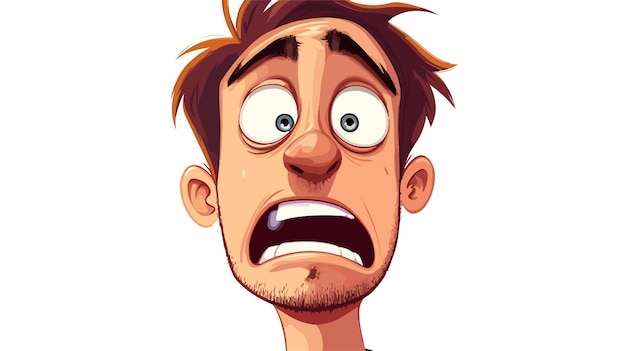 Vector cartoon nervous man vector illustration