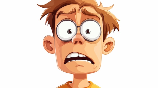 Cartoon Nervous Man Vector Illustration