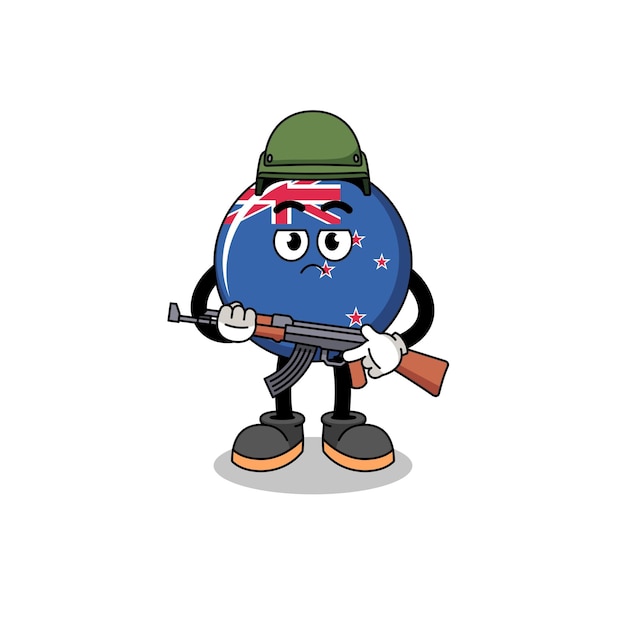 Cartoon of new zealand flag soldier