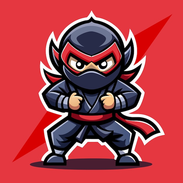 Vector cartoon ninja mascot logo design