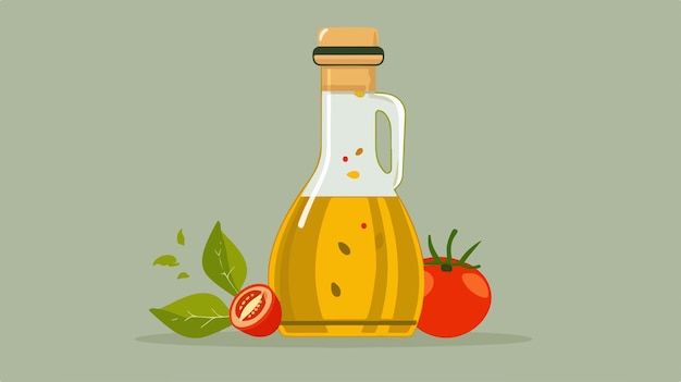 Vector cartoon oil bottle salad dressing icon