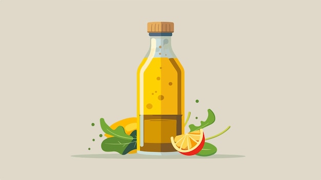 Vector cartoon oil bottle salad dressing icon