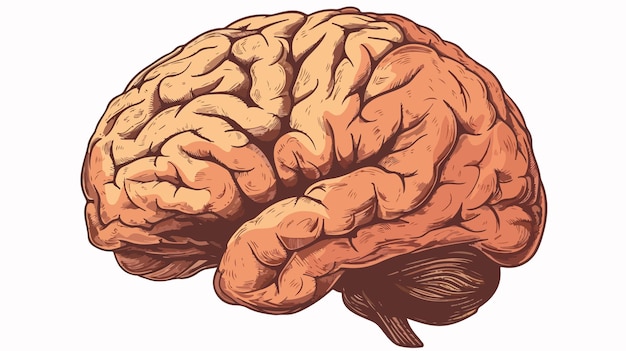 Cartoon Old Brain Vector Illustration