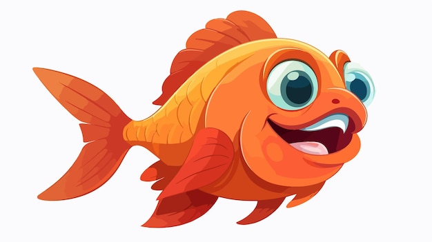 Vector a cartoon orange fish with big eyes and mouth open