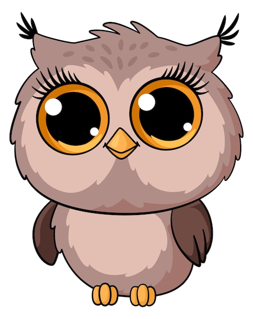 Cartoon owl character Forest wild bird mascot