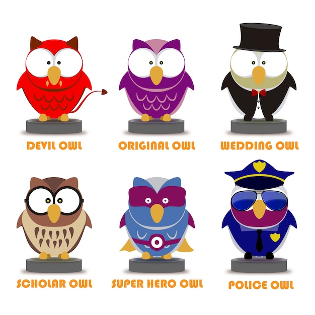 Cartoon Owls