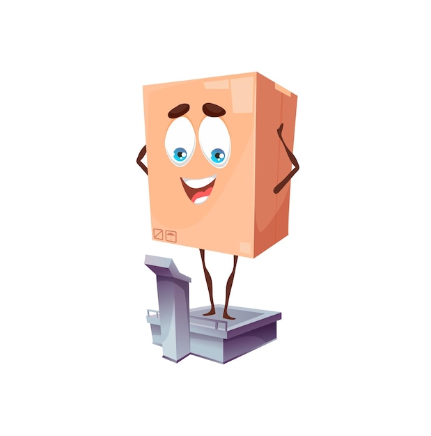 Cartoon package weighing delivery and shipping