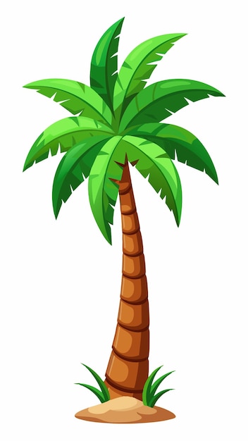 a cartoon palm tree on a white background