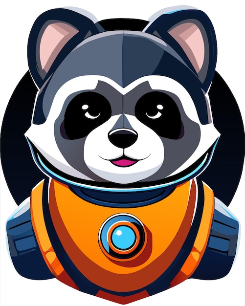 Vector a cartoon of a panda bear wearing a space suit