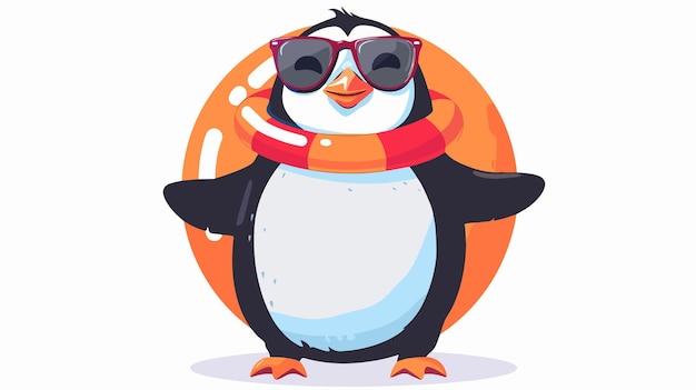 a cartoon of a penguin wearing sunglasses and a scarf