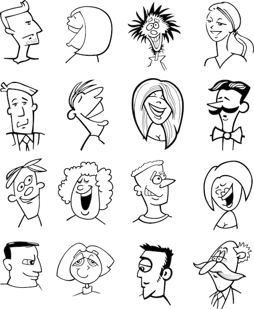 cartoon people characters faces