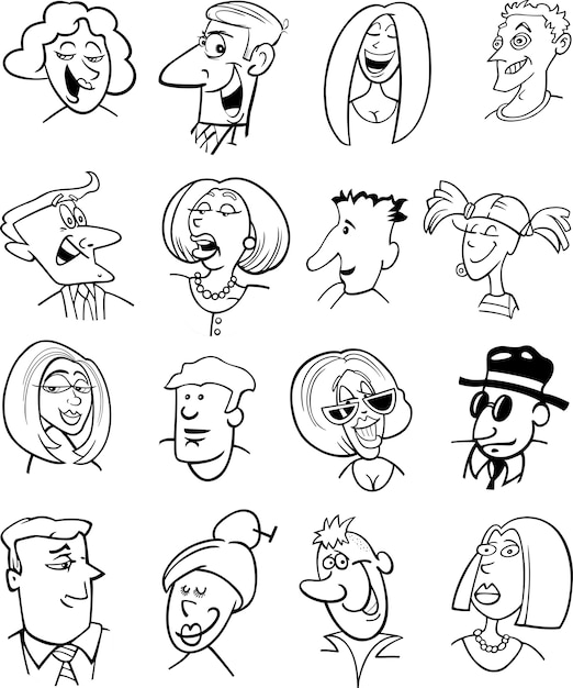 cartoon people characters faces