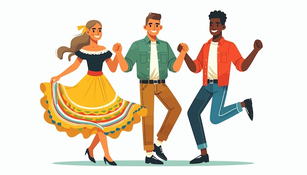 a cartoon of people dancing in a cartoon style