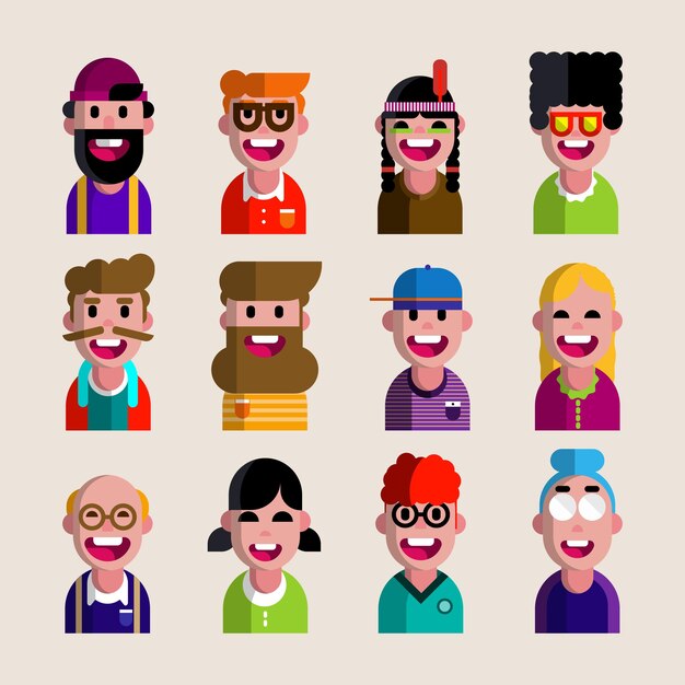 Vector cartoon people flat character