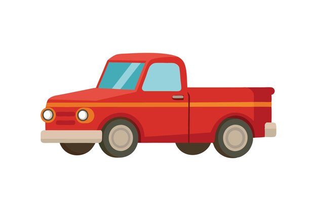 Vector cartoon pickup truck vector art illustration