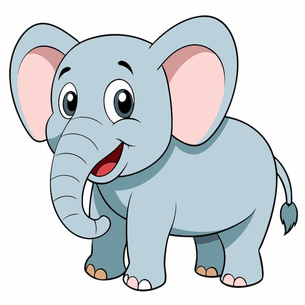 Vector a cartoon picture of a baby elephant with a big smile