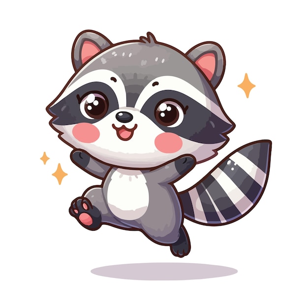 Vector a cartoon picture of a raccoon with a mouth open