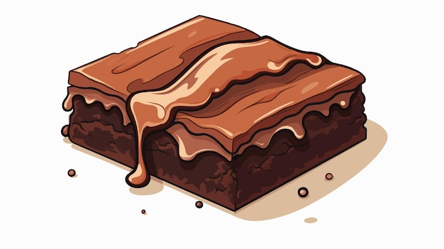 Vector a cartoon of a piece of cake with syrup on it