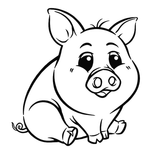 cartoon pig - Coloring book for kids