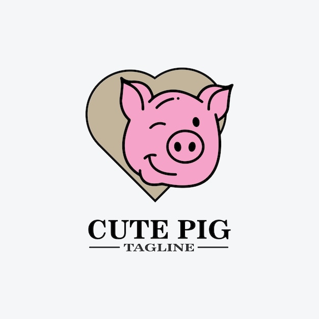 Cartoon pig Design illustration