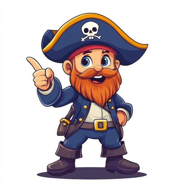 Cartoon Pirate Captain Red Beard