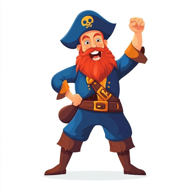 Cartoon Pirate Captain Red Beard