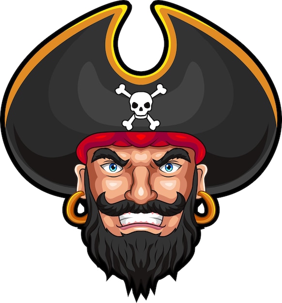 Cartoon pirate head mascot design