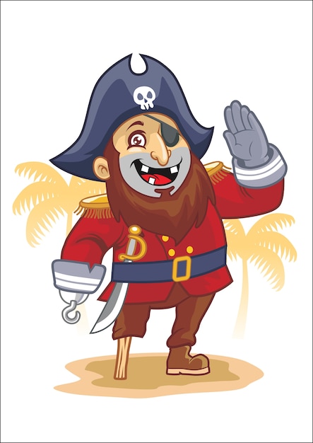 cartoon pirate salute pose