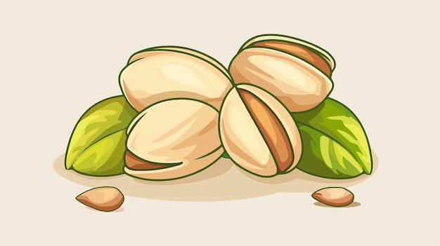 Vector cartoon pistachios icon for healthy snack concept