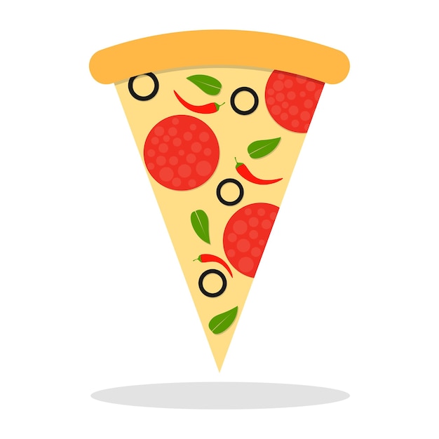 Cartoon Pizza flat vector illustration Isolated on white background Fit for your food poster sticker and menu design