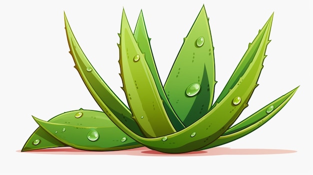 a cartoon of a plant with water drops on it