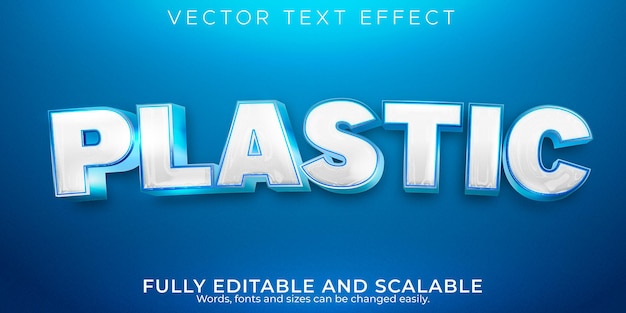 Cartoon plastic text effect, editable clean and white text style