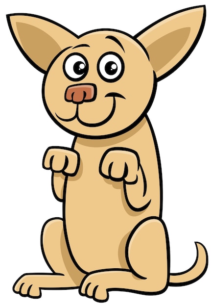 Cartoon playful dog animal character doing a stnad trick