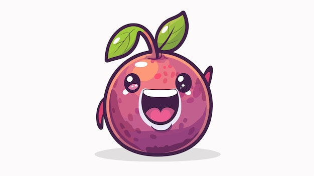 a cartoon of a plum with a happy face