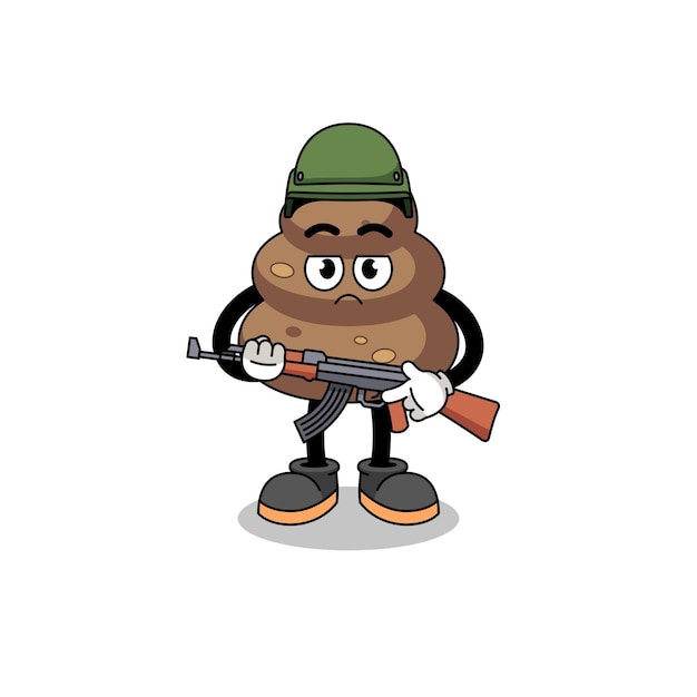 Cartoon of poop soldier