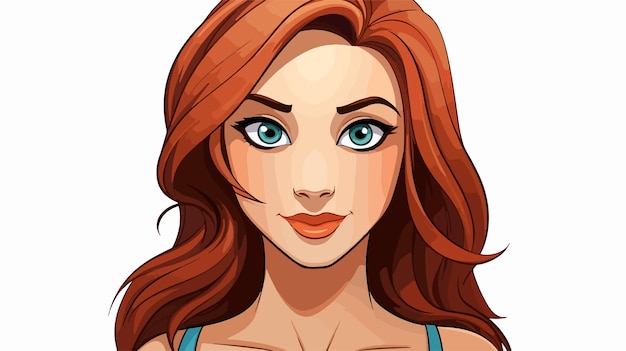 Vector cartoon pretty female face vector illustration