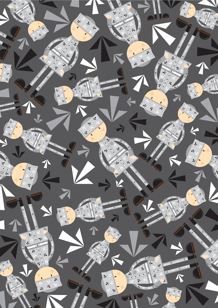 Cartoon Prisoner in Classic Arrow Style Prison Uniform Pattern