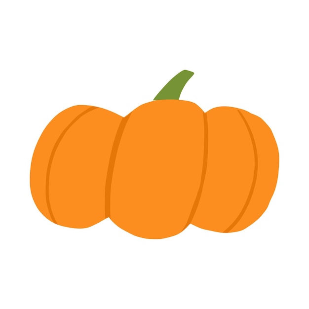 Cartoon pumpkin isolated on white background. Vector illustration