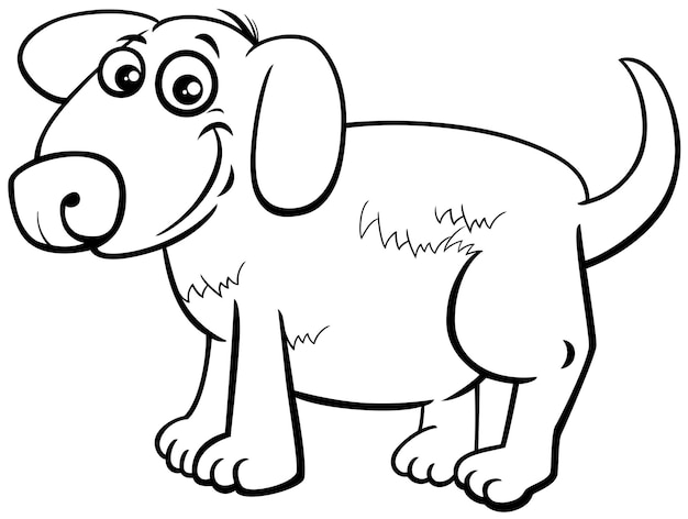 Cartoon puppy comic animal character coloring page