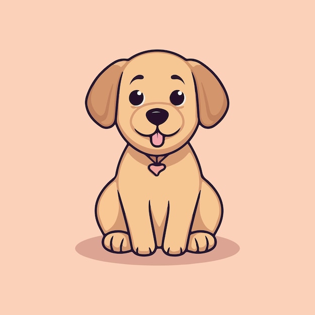 Cartoon puppy for puppy lovers portrait of dog cute vector illustration in the style of light yello