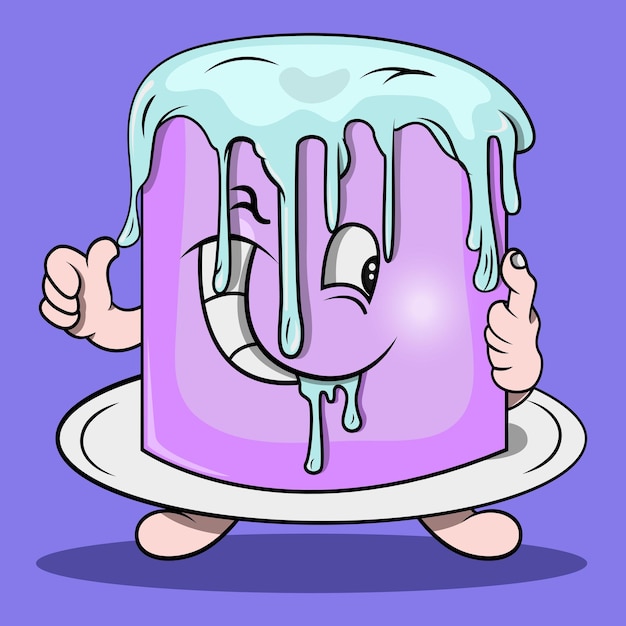 Cartoon purple cute sponge cake