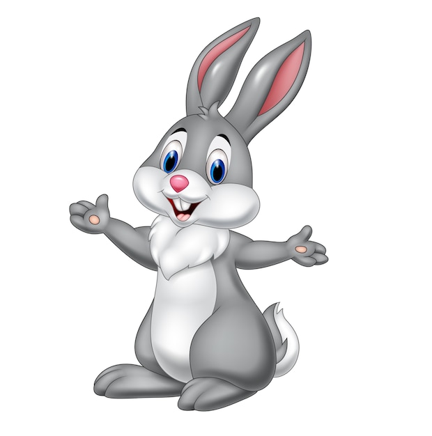 Cartoon rabbit posing